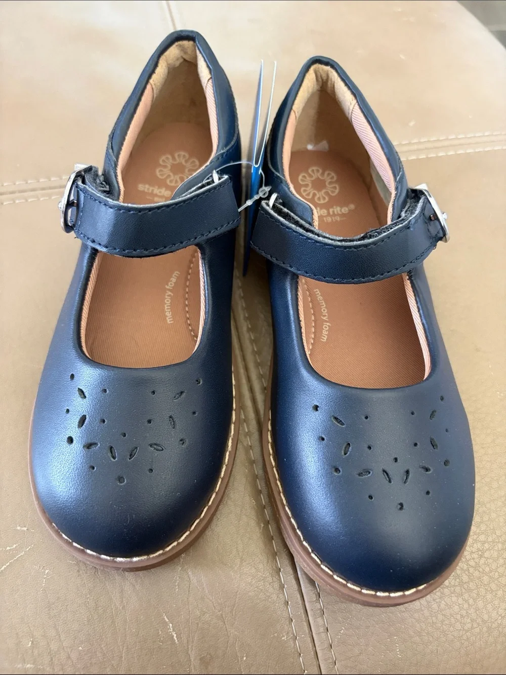Stride Rite Mara Navy Mary Jane with Velcro strap size 12 wide